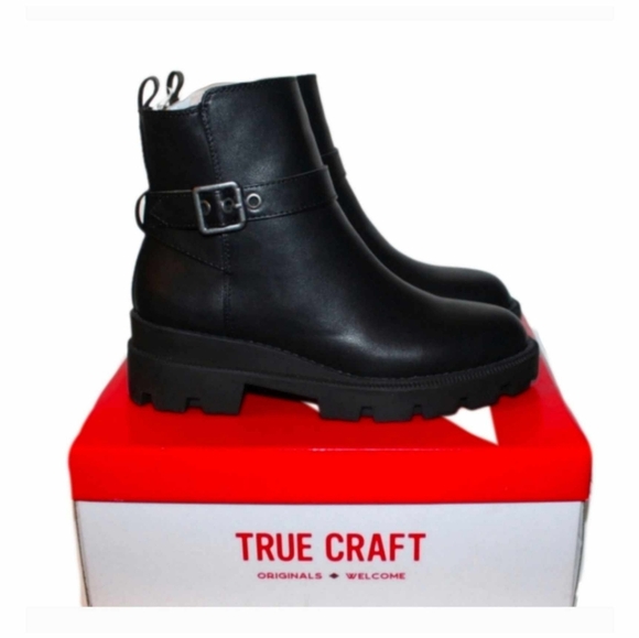 True Craft Shoes - Women's Block Heel Zipper Boots